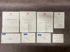 A group of 4 letters written on behalf of Queen Elizabeth ll and princess Anne . One letter by