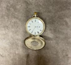 An antique silver half hunter pocket watch 113 grams