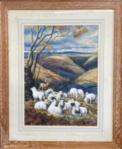 A pastoral scene watercolour by Charles Frederick Tunnicliffe (1901-1907) Frame size 61 x 74cm Circa