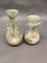 A pair of Scavo artistic glass vases