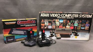 An Atari Video Computer System, keyboard and controllers