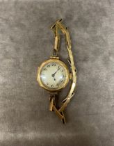 A 9 carat gold antique ladies watch, total weight 18.3 grams