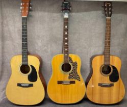 3 acoustic guitars