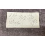 A full set of autographs of the Rolling Stones from 1963, including the late Brian Jones, signed
