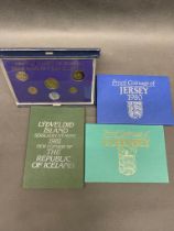 4 x sets of proof coins jersey, Guernsey, Iceland and Cyprus