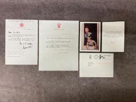 3 Royal correspondences: A card signed by King Charles lll thanking for kind messages since the