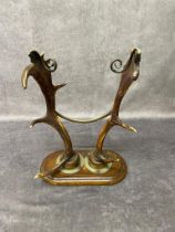 A pair of antique reindeer antlers