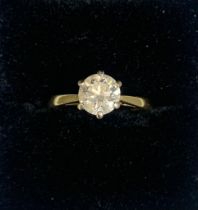 Exceptional Quality Solitaire Style 18 carat ring with brilliant cut diamond, 3.25 grams diamond 1.3