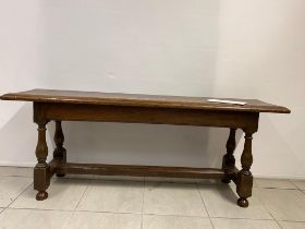 A 17th century coffin oak bench which was used for the lying in state of The Duke of Wellington