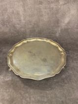 A hall marked silver tray 630 grams
