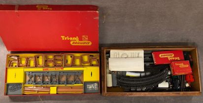 TRIANG 00/HO Gauge large mixed 2 Rail lot, including boxed R432 Girder Bridge Presentation Set. With