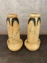 A pair of nouveau vases 39cm high