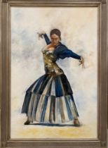 Roy Barrett (British 1949 - 2022) An oil on board entitled The Gypsy Dancer, signed to verso dated