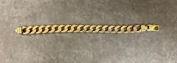 A gents 9ct rose and yellow gold bracelet 63 Grams