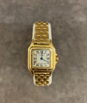 A stunning 18 carat 'Panthere' gold Cartier ladies watch. Full Description: Panthere De Cartier