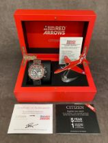 A limited edition RAF Red Arrows Promaster Skyhawks citizen watch ( never worn in mint condition )