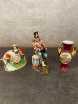 A royal Doulton Drummer boy with two other items