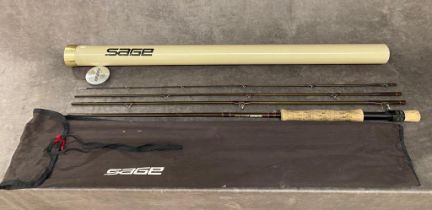 A sage 4 piece 9’6” fly fishing rod with metal case