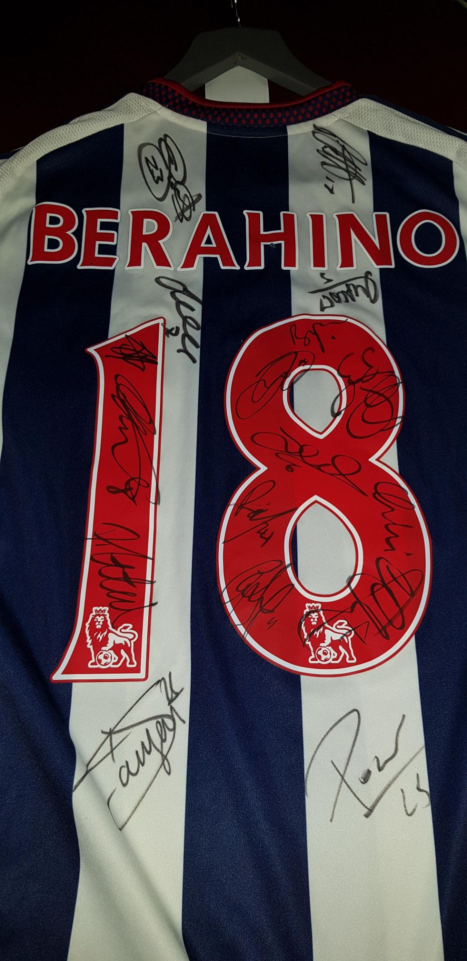 2 X SHORT SLEEVED FOOTBALL TOPS SIZE M IE. WEST BROMWICH ALBION - BERAHINO 18 & 17 UNKONWN - Image 4 of 7