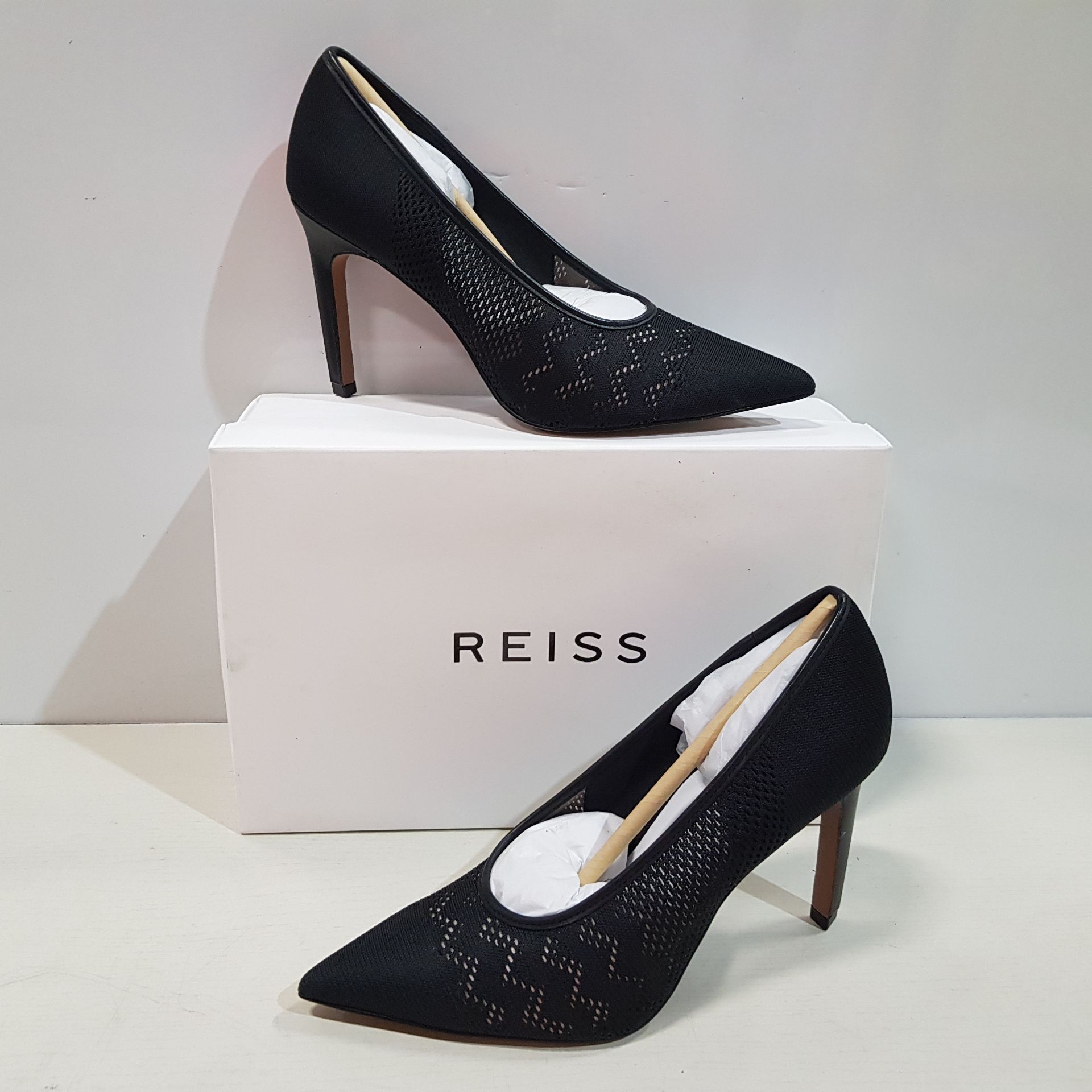 7 X BRAND NEW REISS ZENA COURT MESH/LACE SHOES IN BLACK - ALL IN SIZE UK 7