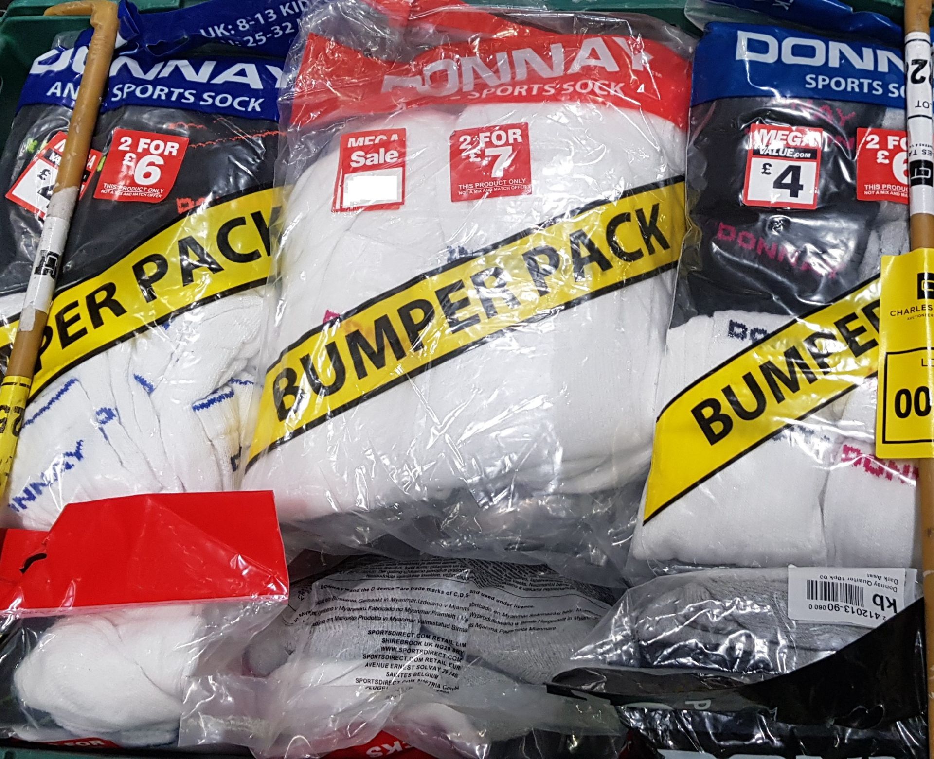 45 X BRAND NEW PACKS OF 10 PAIR OF DONNAY SPORT SOCKS IN VARIOUS STYLES, SIZES AND COLOURS IN 3 - Image 2 of 2