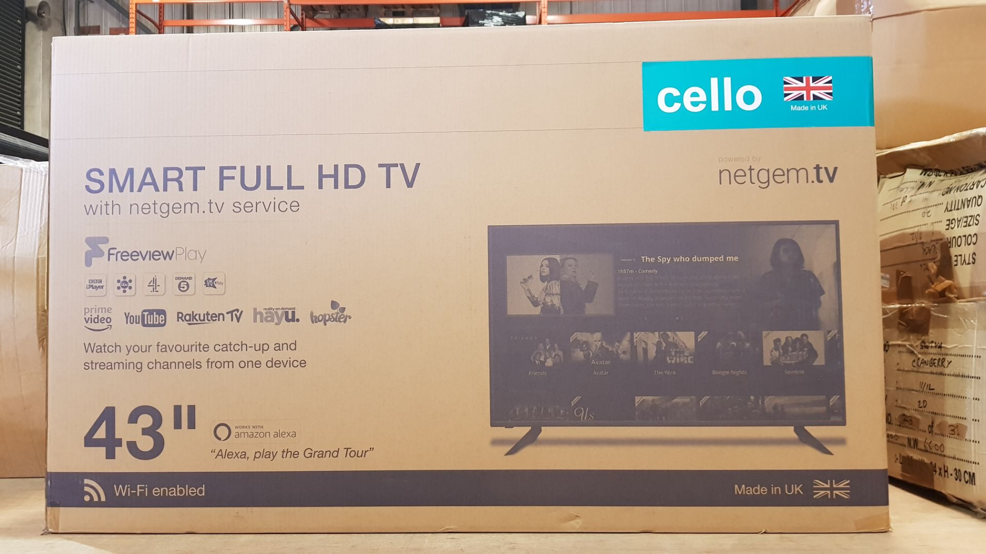 1 X CELLO SMART FULL HD TV 43 INCH MODEL SNCB1252000767 (A- GRADE)