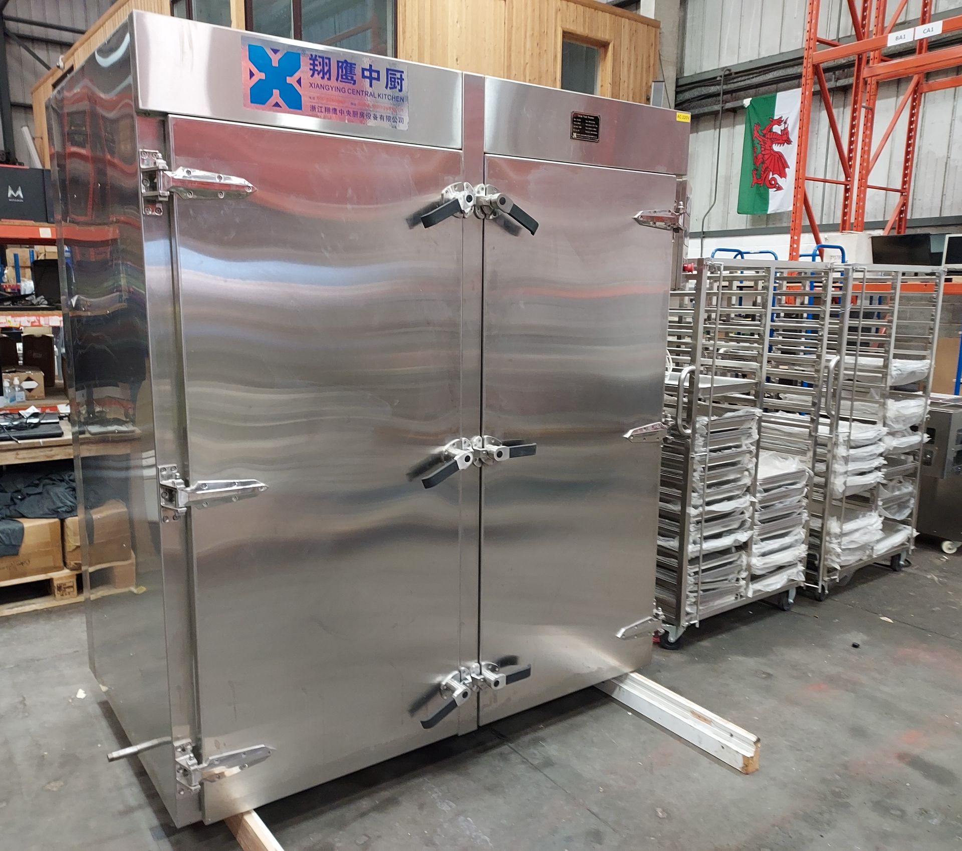 BRAND NEW STAINLESS STEEL COMMERCIAL FOOD STEAMING CABINET FOR WHOLESALE FOOD PRODUCTION BY