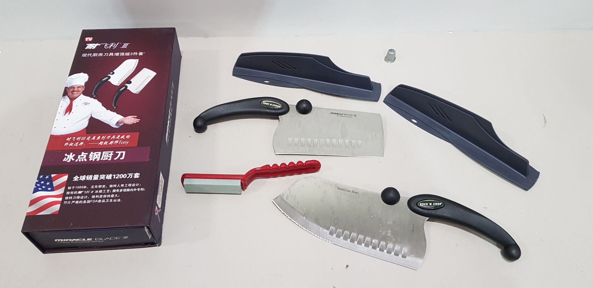 24 X BRAND NEW MIRACLE BLADE 3 PIECE PERFECTION SERIES KNIFE SET TO INCLUDE 2 X LARGE KNIFES AND