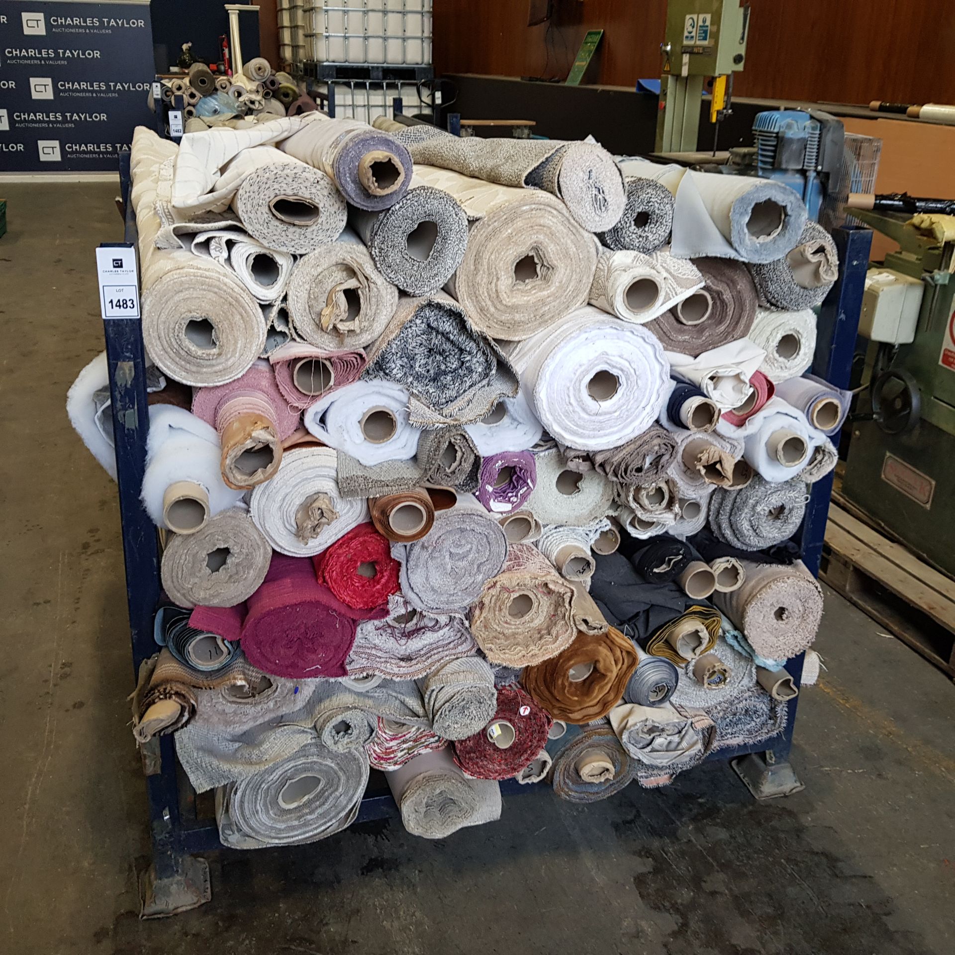APPROX 150 PART ROLLS OF FABRICS IN ASSORTED STYLES & COLOURS