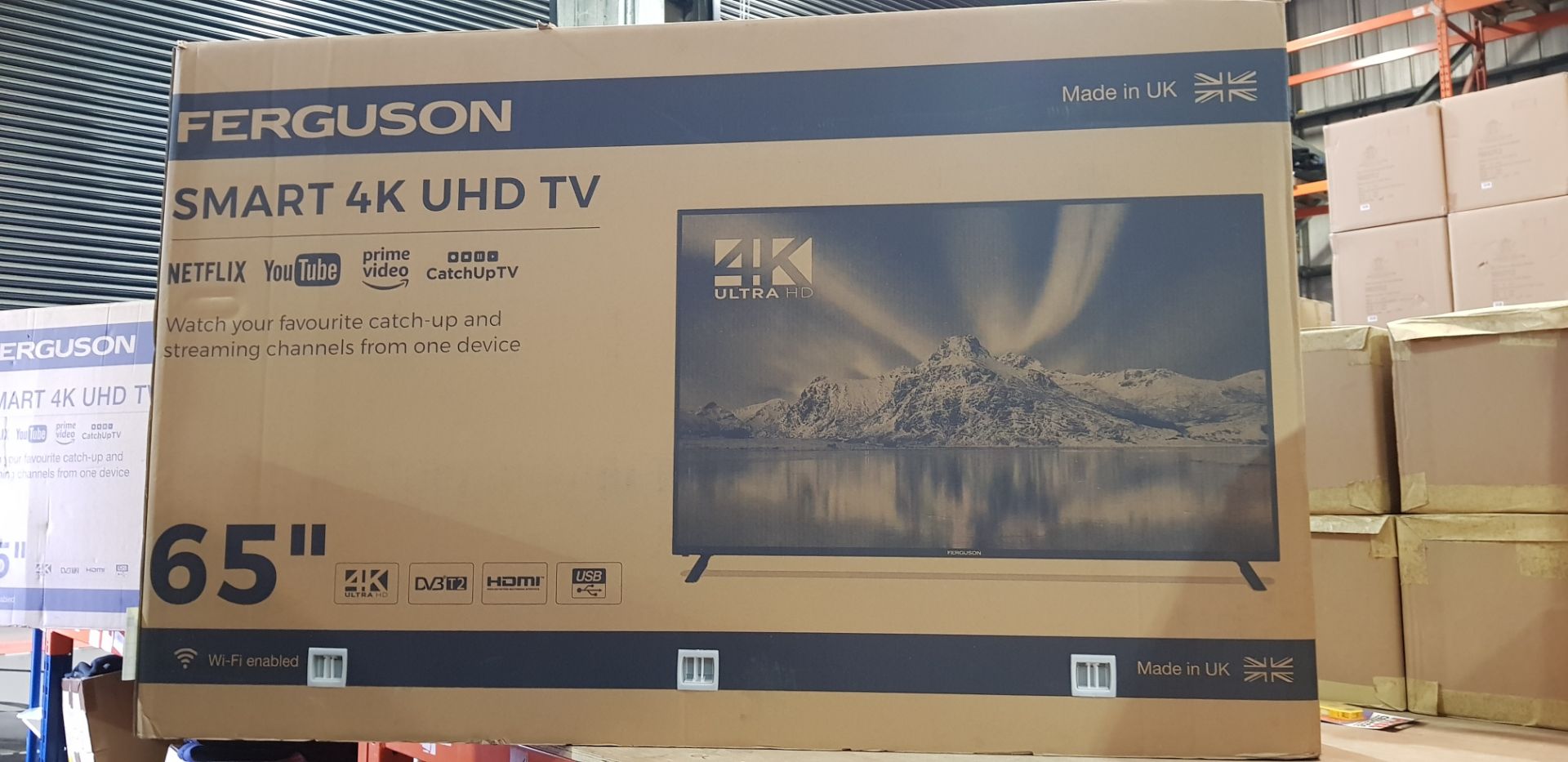 1 X FERGUSON SMART 4K ULTRA HD BOXED TV - 65 - MODEL : F6522RTX4K ( GRADE A - )
