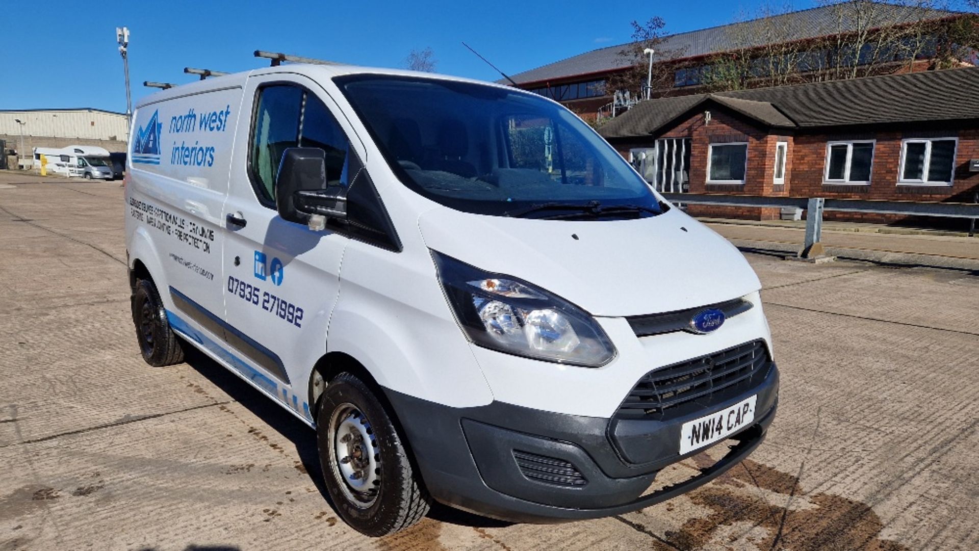 WHITE FORD TRANSIT CUSTOM 290, REG NO: NW14 CAP, ENGINE SIZE: 1995CC, DATE OF REGISTRATION: 26/03/