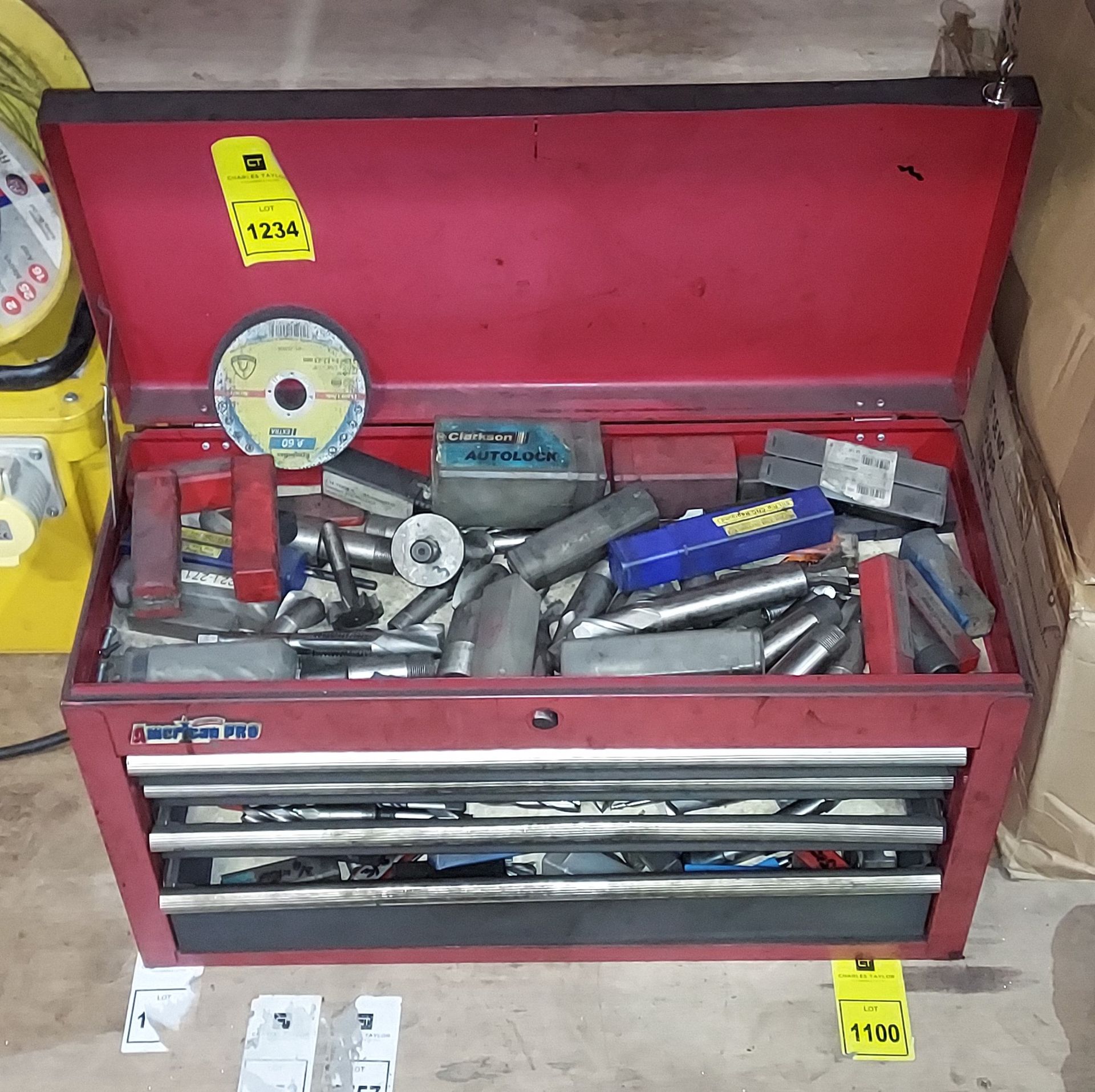 1 X AMERICAN PRO TOOL BOX CHEST - 4 DRAWERS AND 1 TOP SHELF - EACH DRAWER TO INCLUDE A LARGE