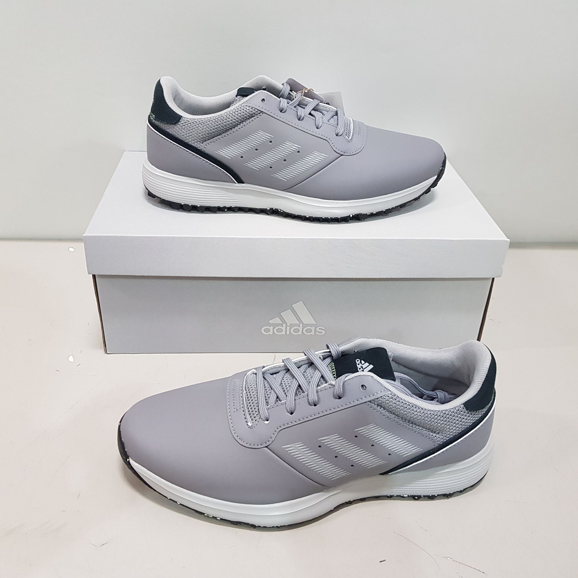 5 X BRAND NEW BOXED ADIDAS GOLF TRAINERS IN GREY / BLACK ALL IN SIZE UK 8 ( GZ3884)