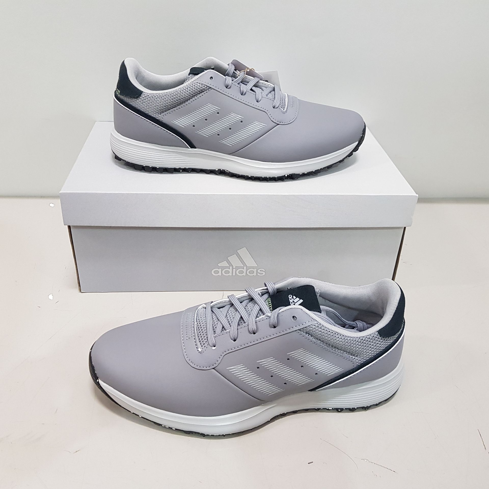 5 X BRAND NEW BOXED ADIDAS GOLF TRAINERS IN GREY / BLACK ALL IN SIZE UK 9 ( GZ3884)