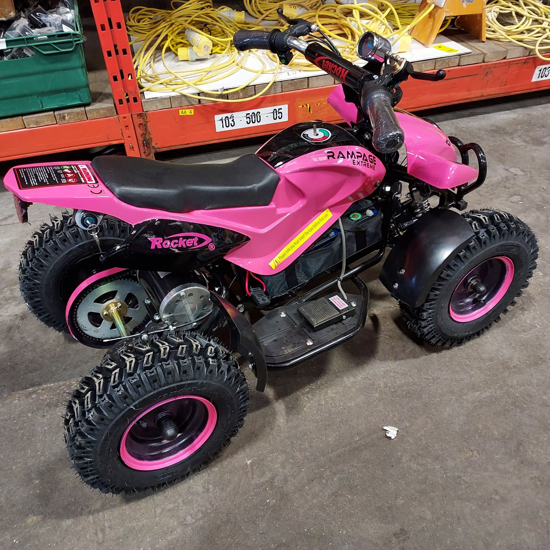 1 X RAMPAGE EXTREME ELECTRIC QUAD BIKE - IN PINK - IN 1 SEALED BOX ( PLEASE NOTE THIS STOCK IN PRE - Image 2 of 2