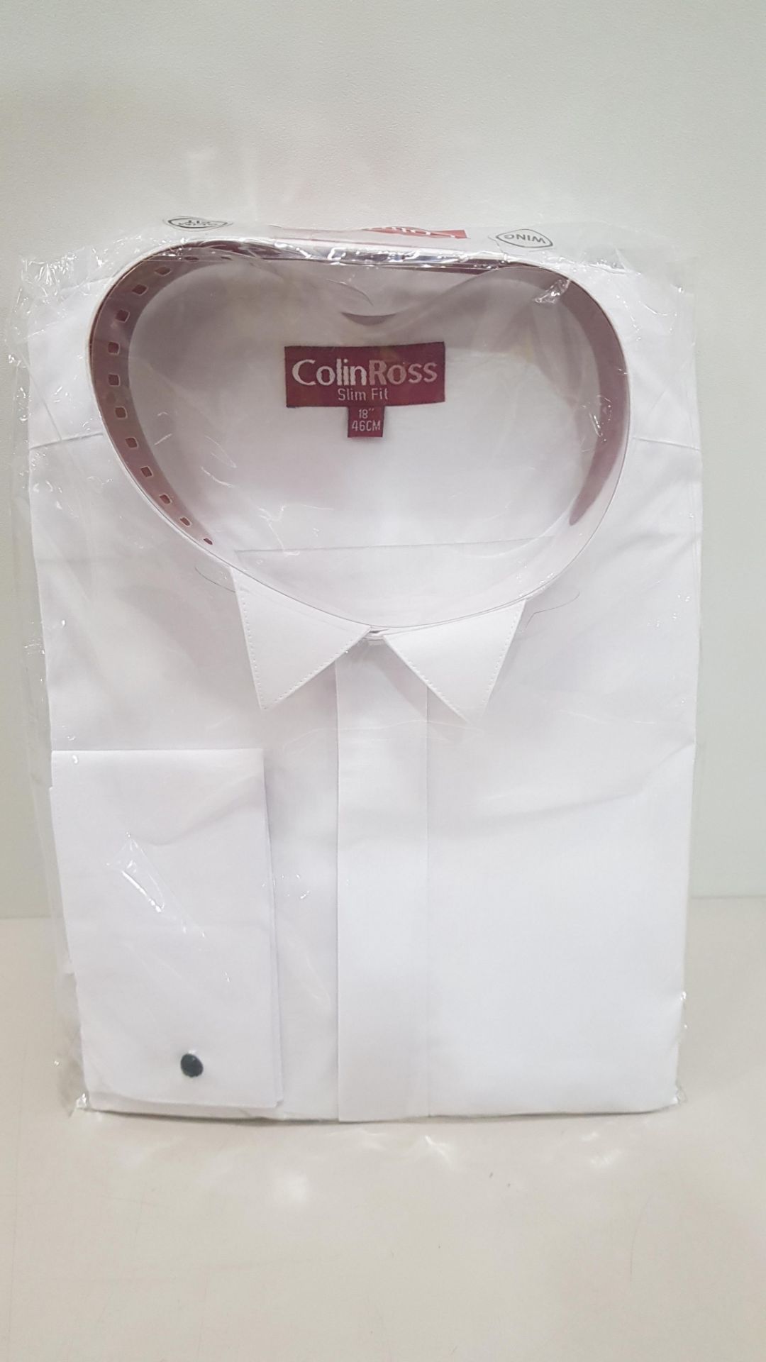 20 X BRAND NEW COLIN ROSS PACKAGED WHITE SHIRTS IN VARIOUS SIZES