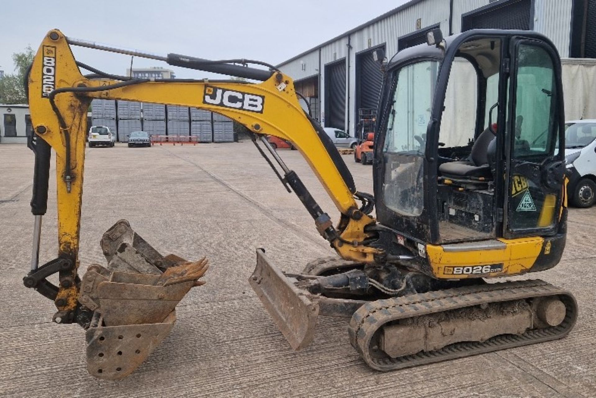 JCB 8026 CTS RUBBER TRACKED MINI EXCAVATOR WITH 3 BUCKETS, HRS 3213.8, YEAR 2017, SERIAL NUMBER