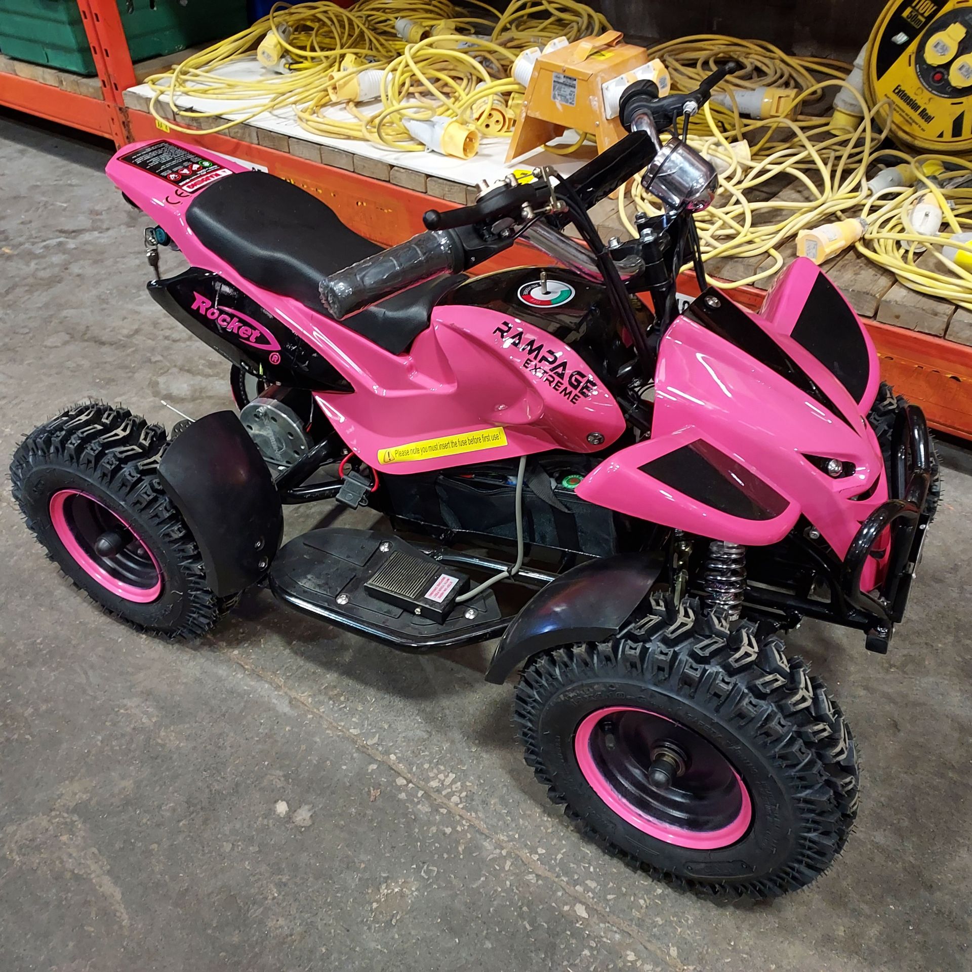 1 X RAMPAGE EXTREME ELECTRIC QUAD BIKE - IN PINK - IN 1 SEALED BOX ( PLEASE NOTE THIS STOCK IN PRE