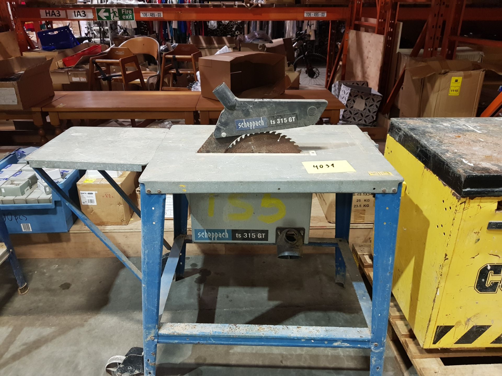 1 X INDUSTRIAL SCHEPPACH TISA 3.0 TABLE SAW - ON WHEELS - (01170 ) - NOT TESTED (110 V - 3 PIN