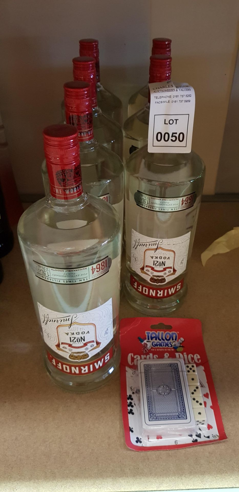 7 X BRAND NEW SMIRNOFF VODKA 1.5 LITRES - DECK OF CARDS AND DICE