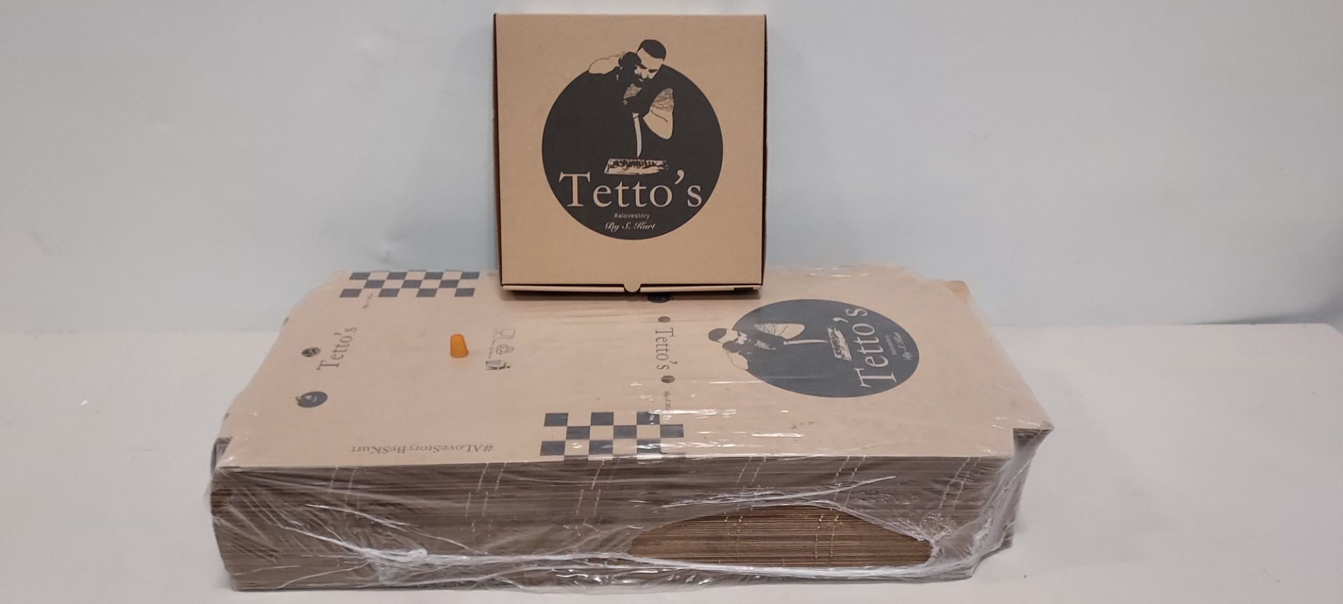 600 X BRAND NEW 12 INCH PIZZA BOXES - IN 6 PACKS OF 100 TETTO'S
