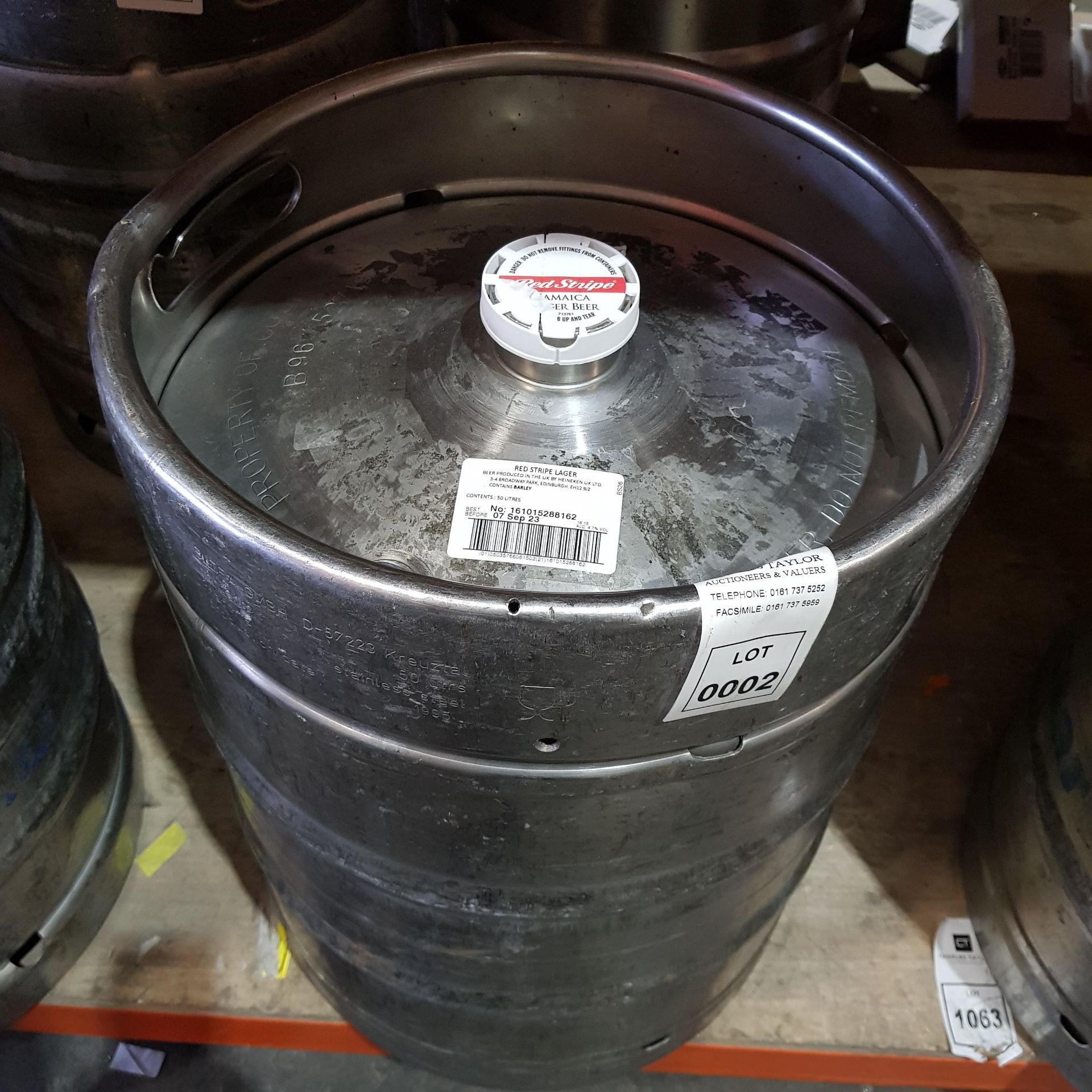 1 X RED STRIPE JAMAICAN LAGER BEER BARREL - 50 LITRES (BBF-7TH SEP 2023)