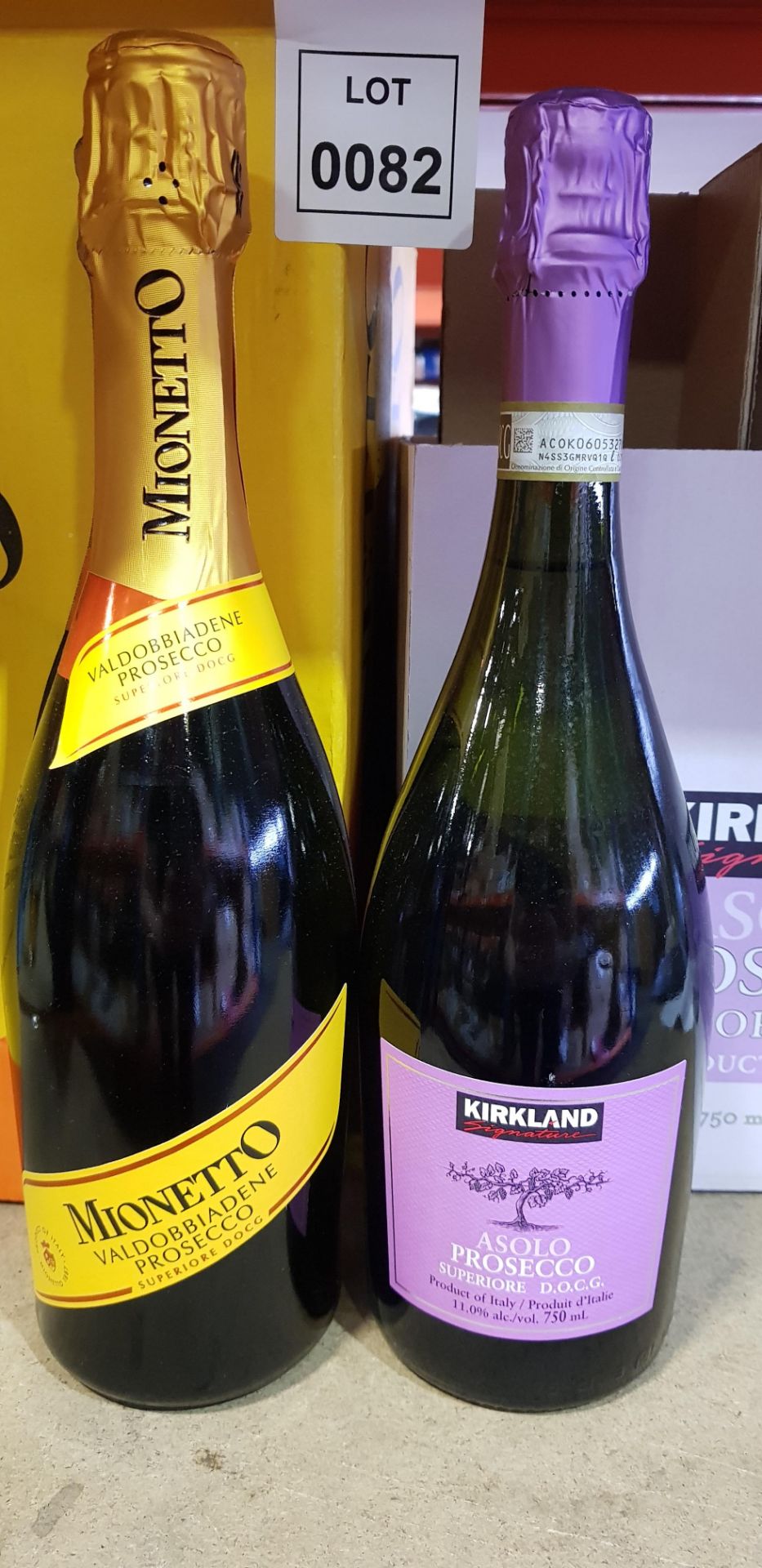 23 X BRAND NEW BOXED MIXED PROSECCO LOT CONTAINING 12X KIRKLAND PROSECCO 750ML - 11X MIONETTO