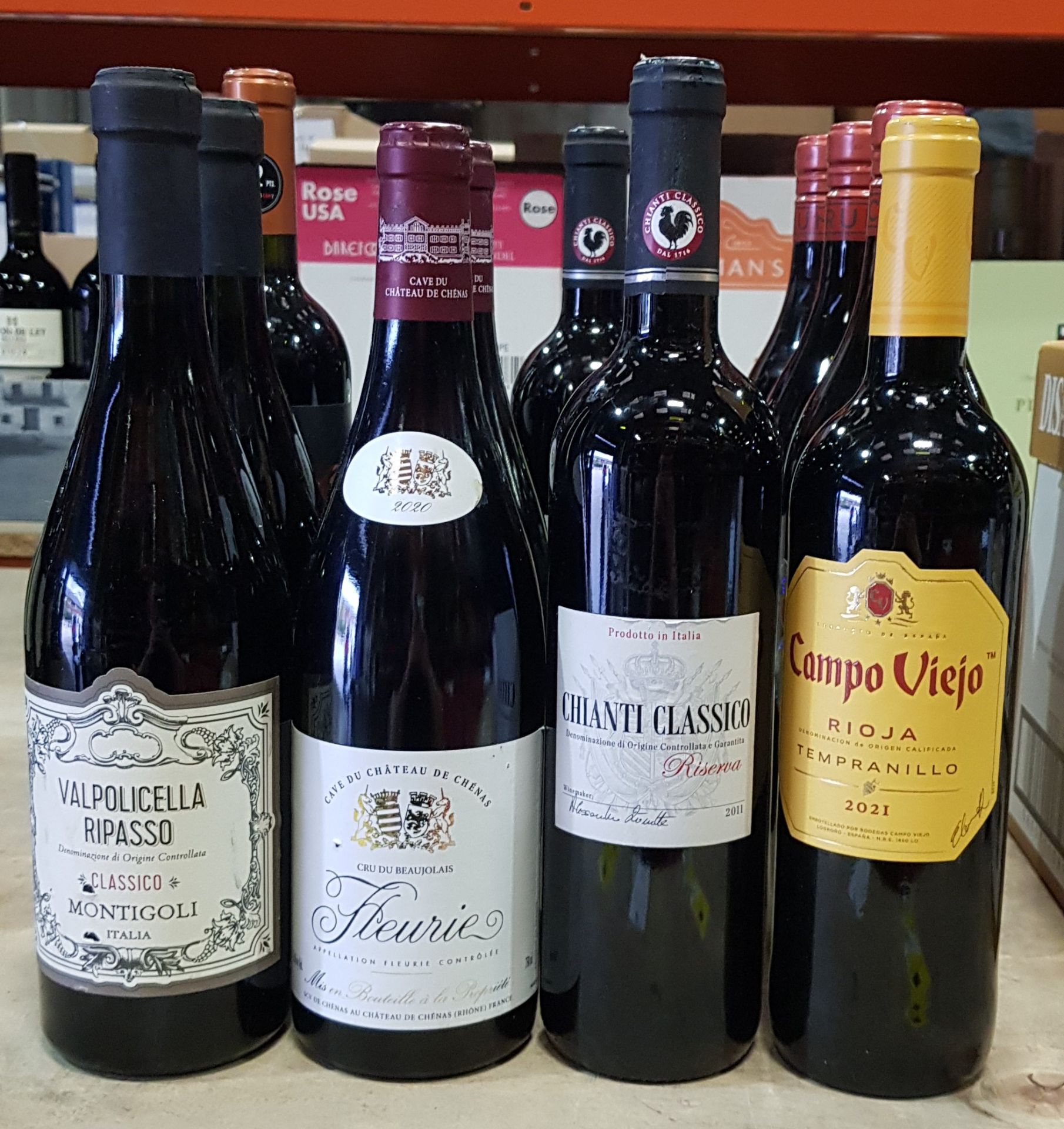 16 X BRAND NEW MIXED WINE LOT CONTAINING VALPOLICELLA RIPASSO CLASSICO - CAVE DU CHATEAU DE CHENAS -