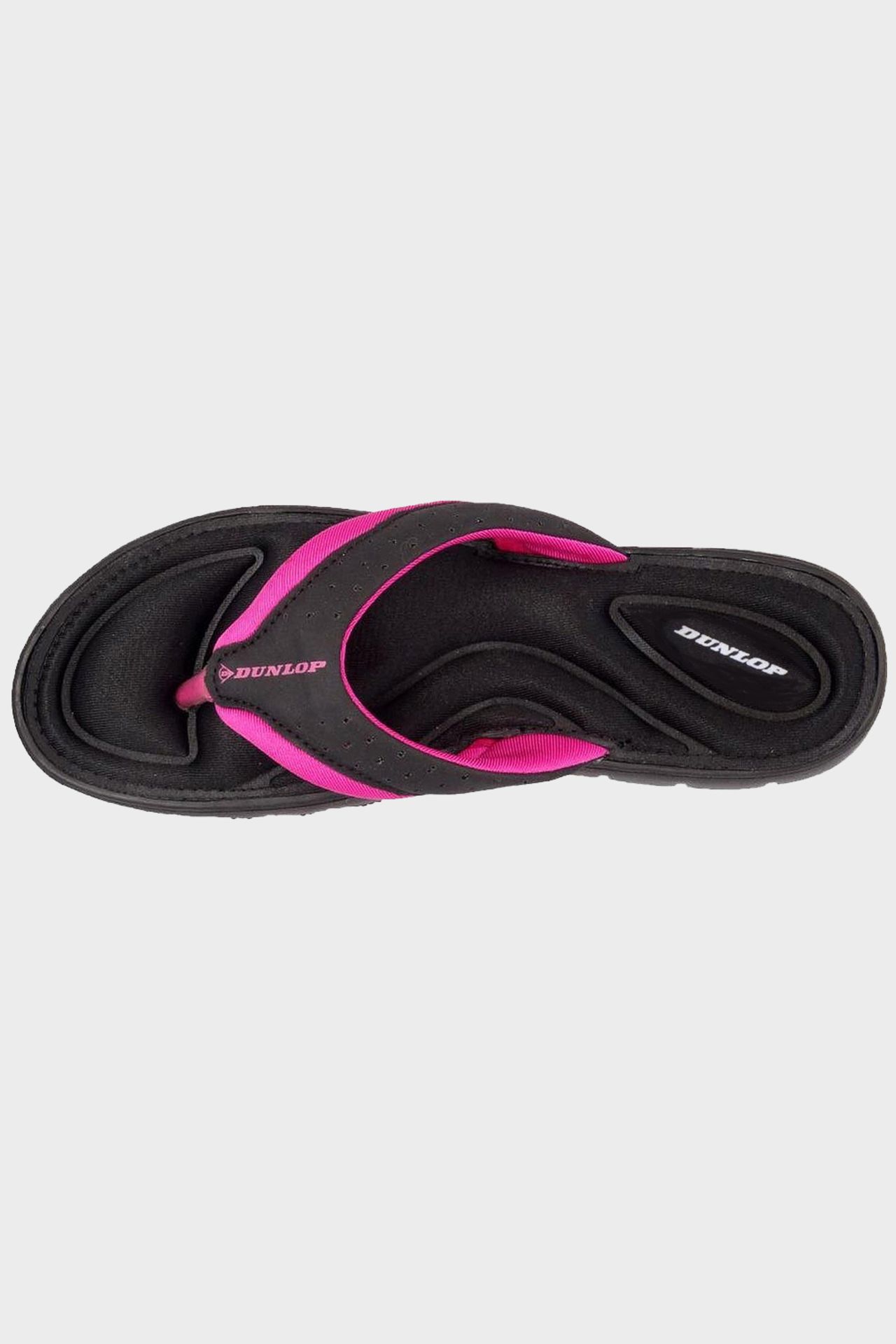 22 X BRAND NEW DUNLOP MEMORY FOAM FLIP FLOPS IN BLACK / PINK - IN MIXED SIZES TO INCLUDE UK 5 / UK 7 - Image 2 of 2