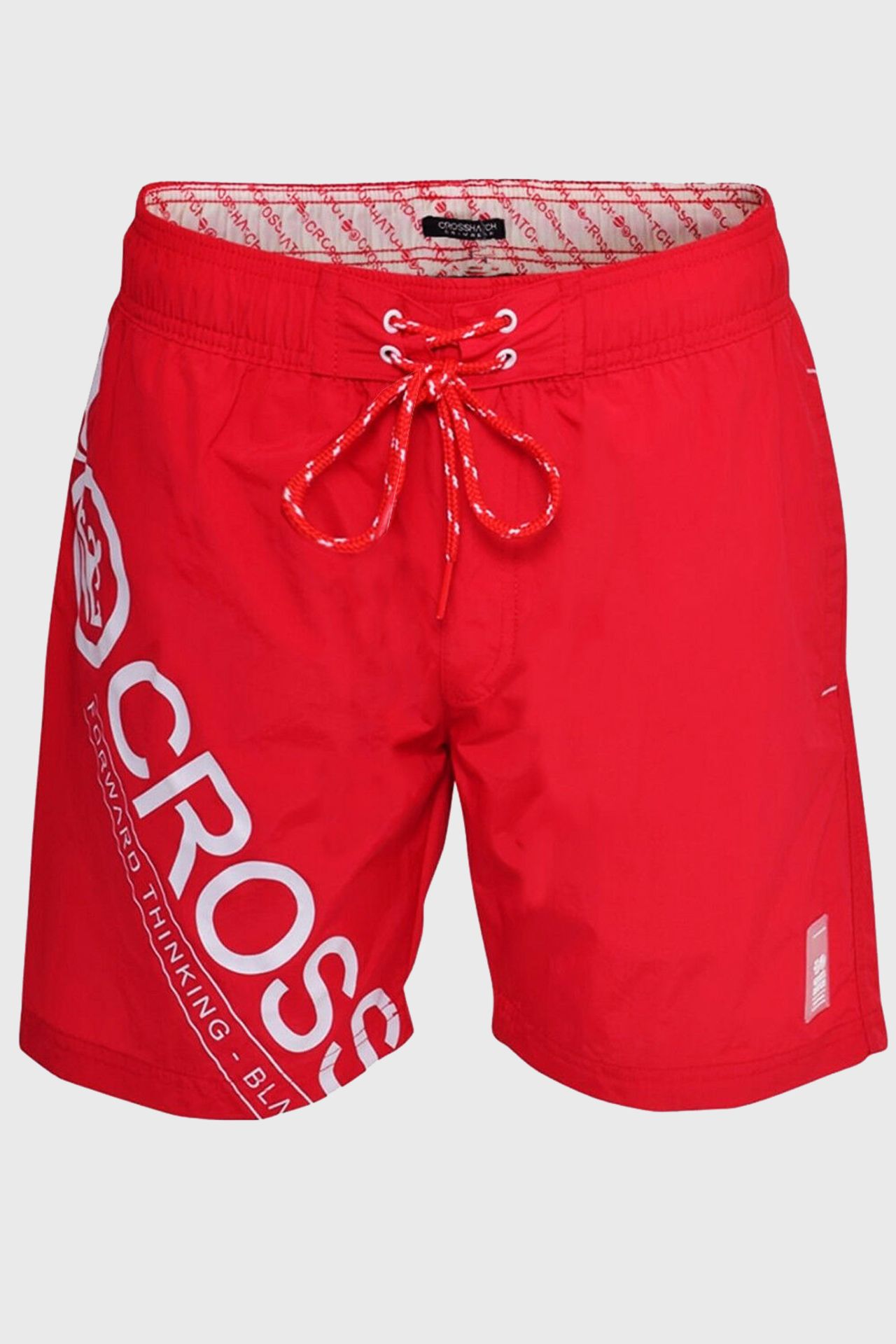 13 X BRAND NEW CROSSHATCH MESH LINED SWIM SHORTS WITH LOGO -ALL IN HIGH RED - RRP £ 24.99 ALL IN