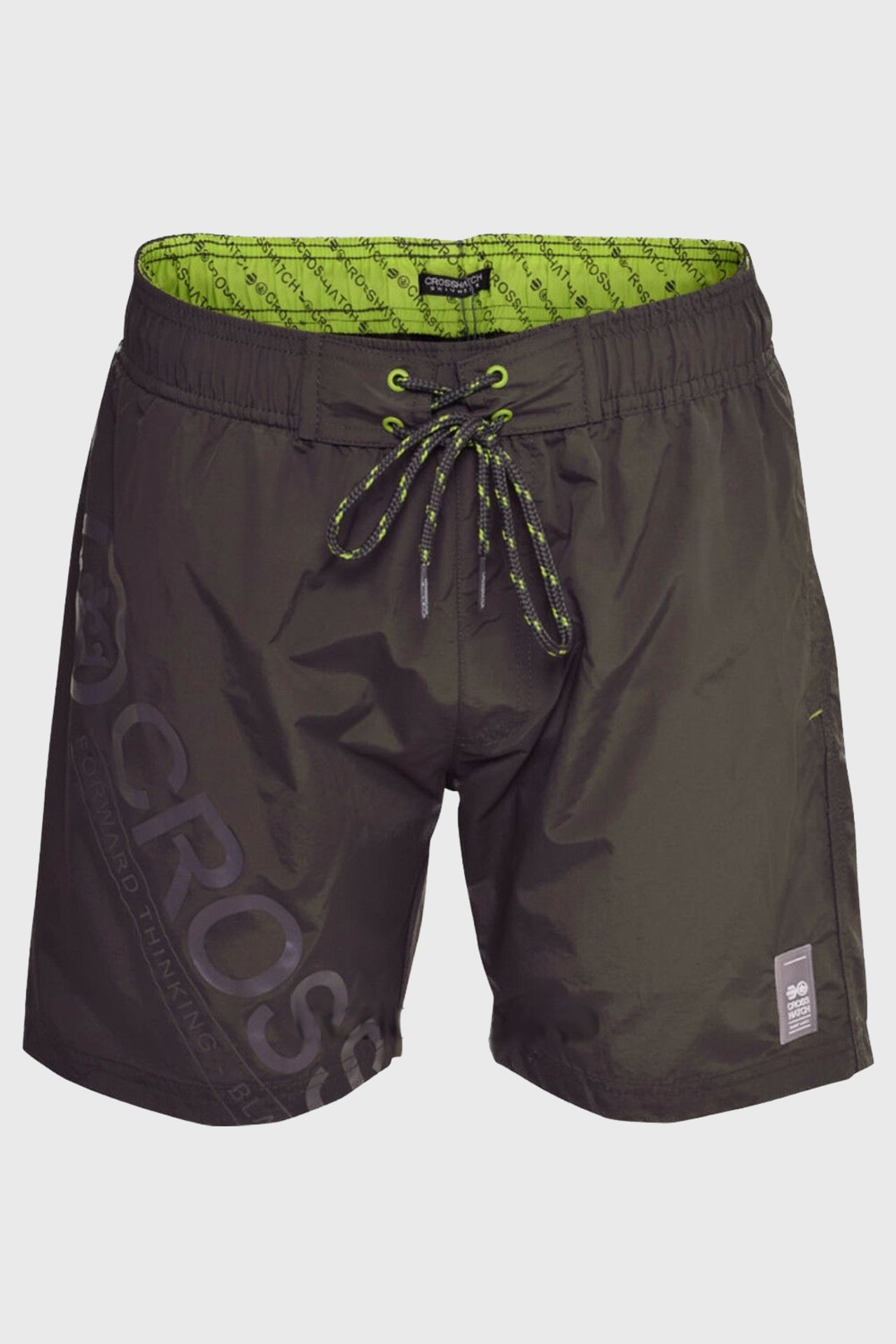 24 X BRAND NEW CROSSHATCH MESH LINED SWIM SHORTS WITH LOGO - ALL IN GREY - RRP £ 24.99 EACH ALL IN