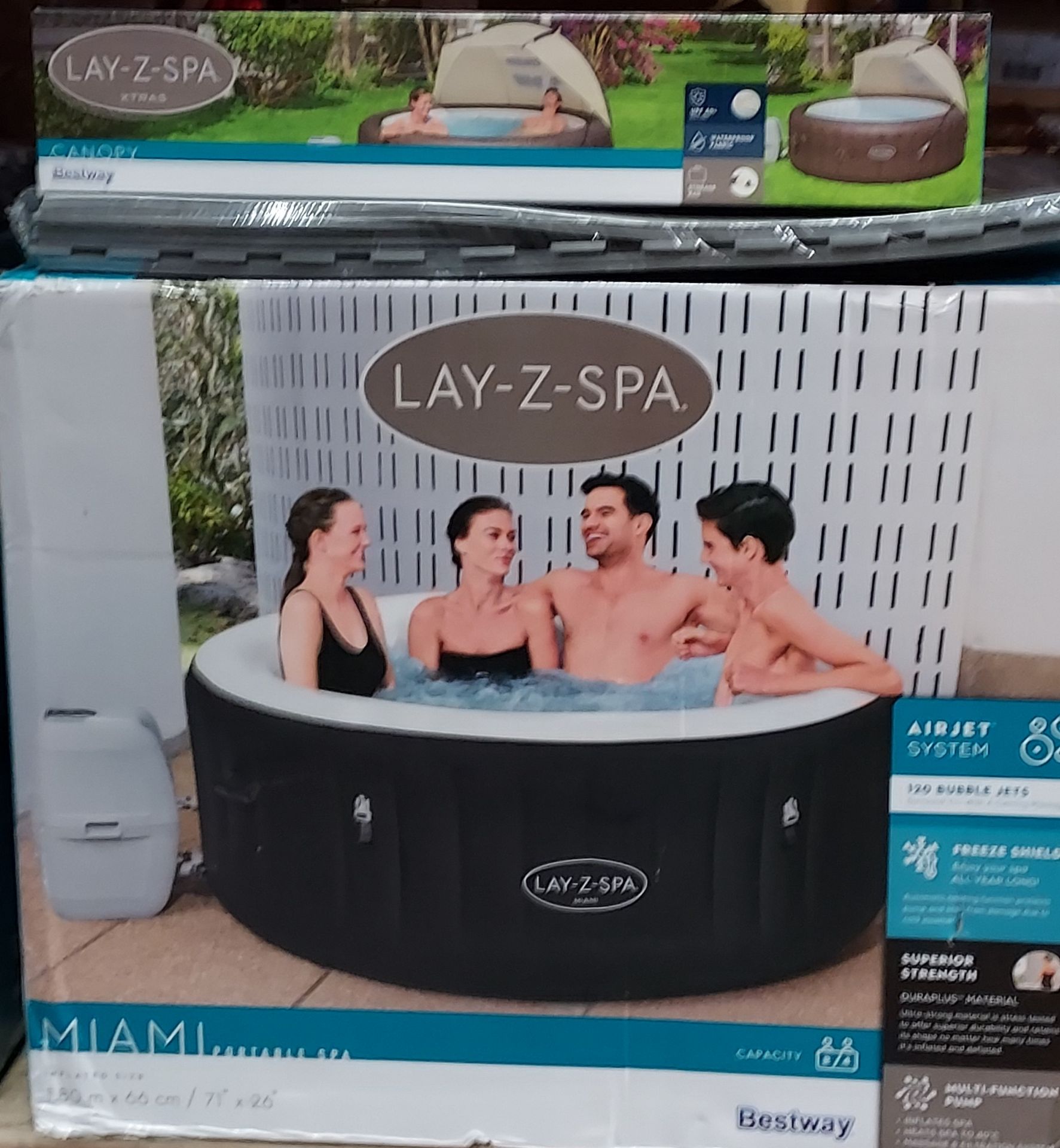 1 X BRAND NEW LAY-Z-SPA MIAMI PORTABLE SPA - AIR JET SYSTEM - WITH DIGITAL CONTROL PANEL -120 BUBBLE - Image 4 of 5