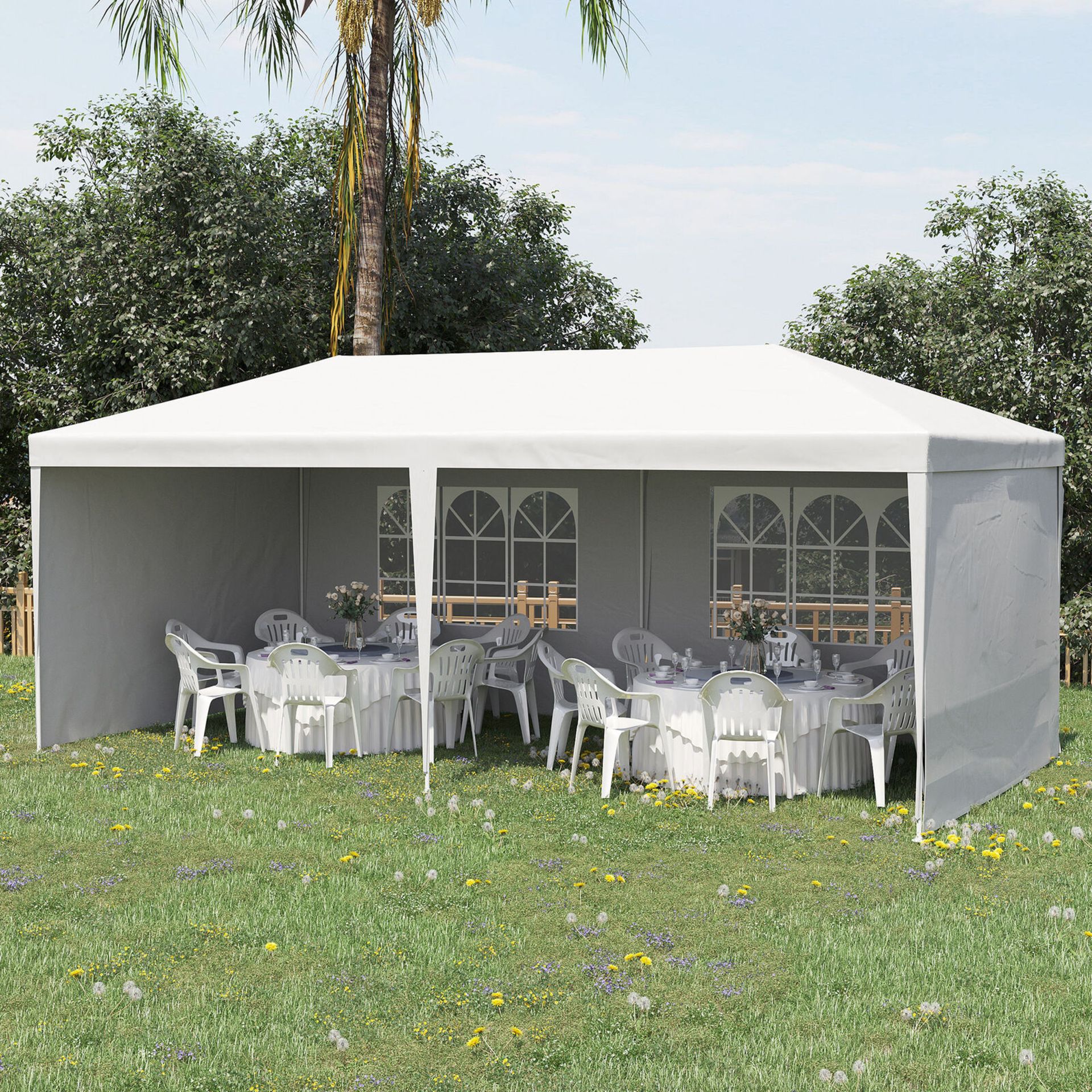 1 X TESCO OUTDOOR PARTY GAZEBO 3M X 6M IN ORIGINAL BOX - STOCK IMAGE FOR INDICATION OF SIZE ONLY - Image 2 of 5