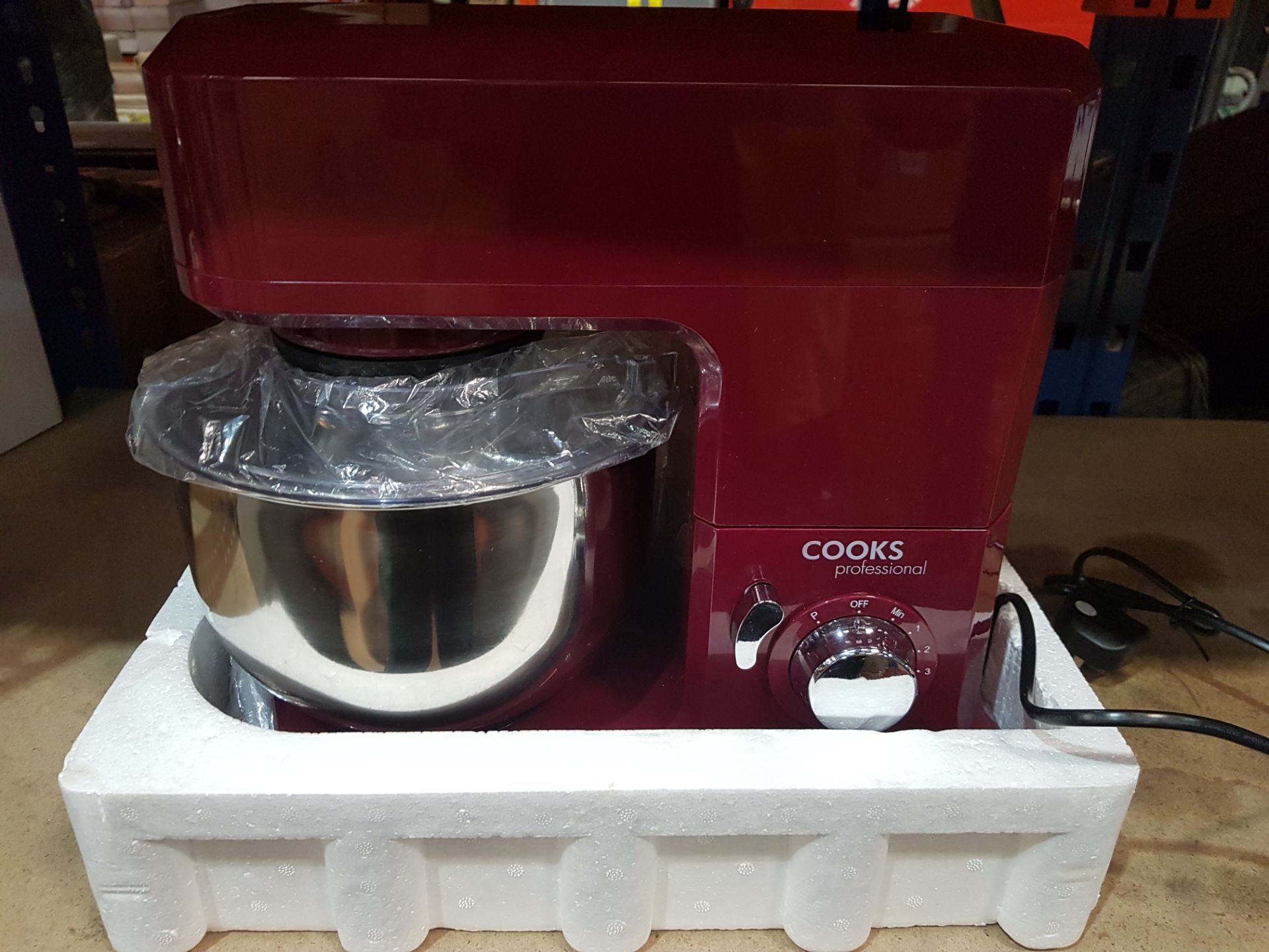 1 X BRAND NEW BOXED COOKS PROFFESSONAL STAND MIXER - BURGUNDY COLOUR - Image 2 of 2